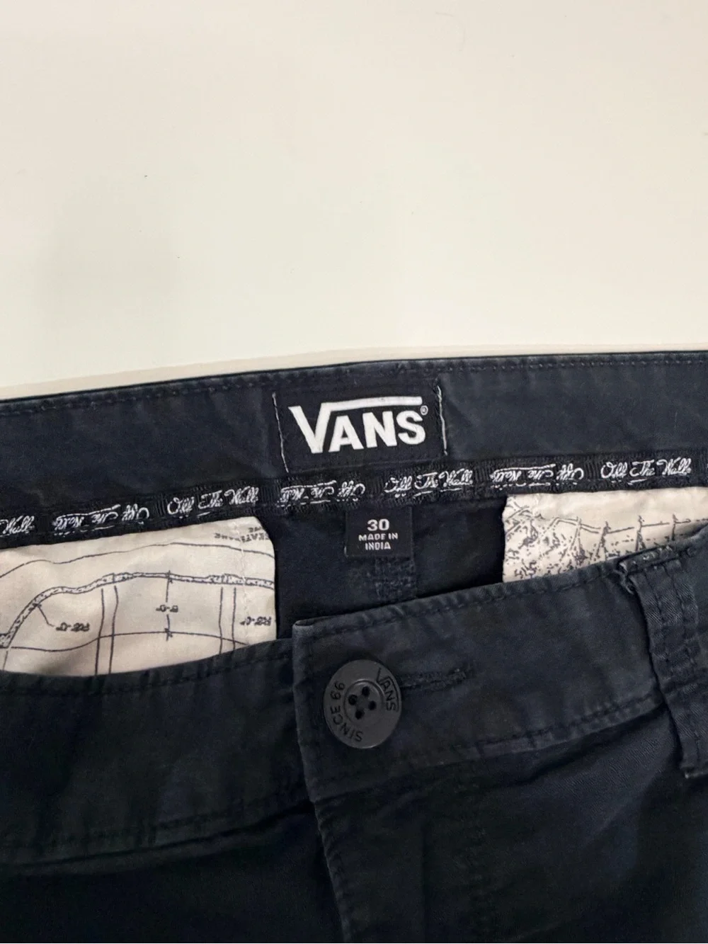 Vans Men’s Black Chinos - Straight Leg